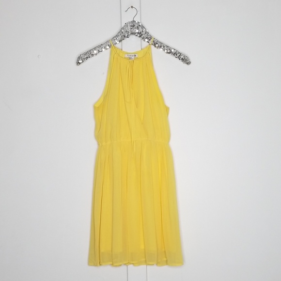 yellow halter top dress